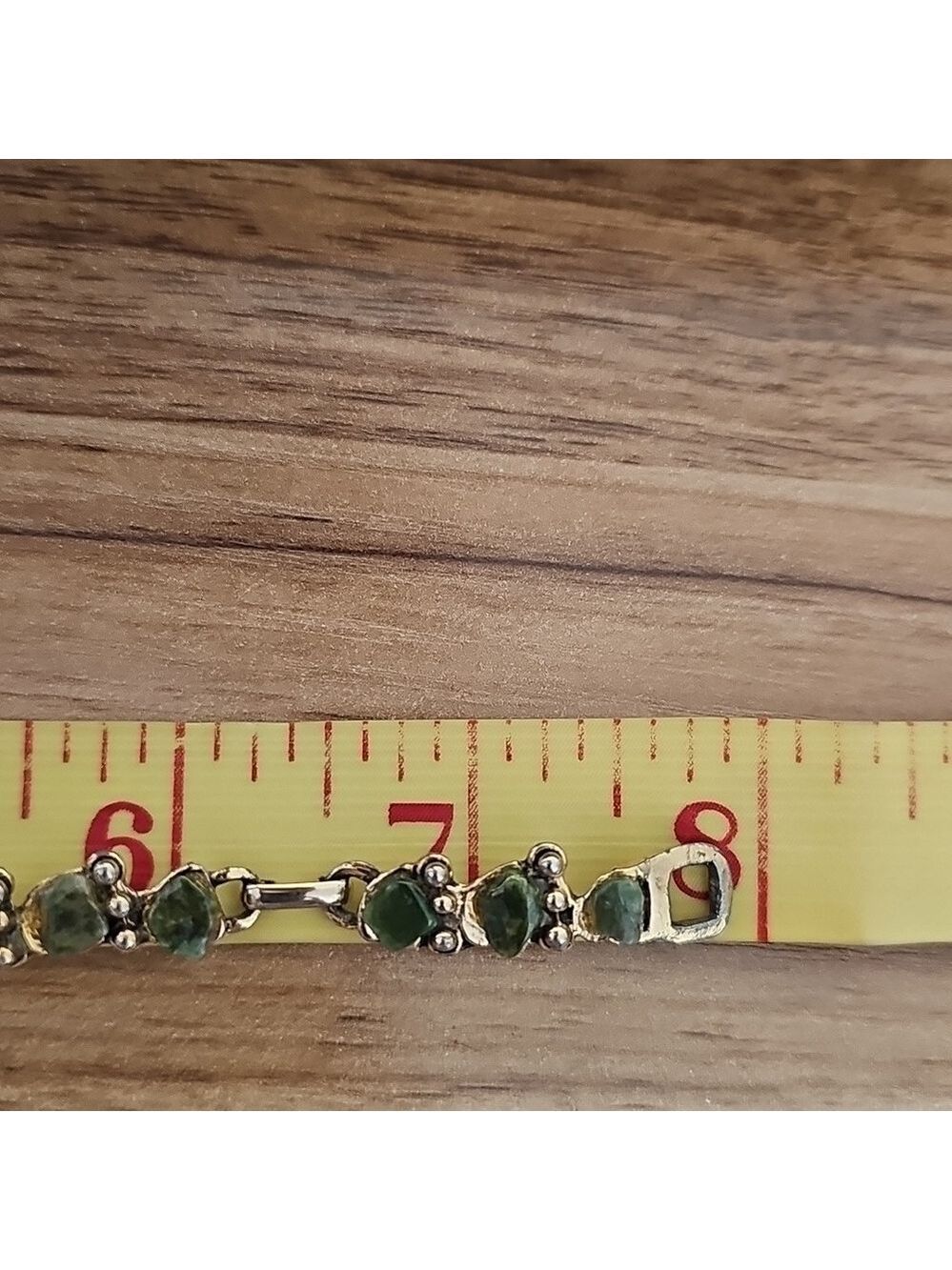 VINTAGE Jade Gold Link Braclet - Picture 7 of 8